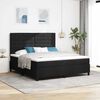 vidaXL Boxspringbett mit Matratze mit LED Schwarz 180 x 200 cm Stoff