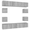 vidaXL 10-tlg. TV-Schrank-Set Grau Sonoma Holzwerkstoff