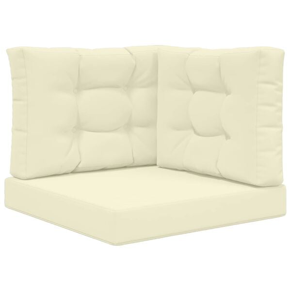 vidaXL Sofakissen f&uuml;r drau&szlig;en 3 pcs Creme Polyester