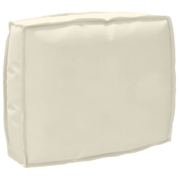 vidaXL Palettenkissen für Rückenlehne mit Kissen Creme 50 x 40 x 12 cm