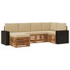 vidaXL Ecksofa Set mit Kissen 6 pcs Natur und Beige