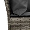 vidaXL 4-tlg. Garten-Sofagarnitur mit Kissen L-Form Grau Poly Rattan