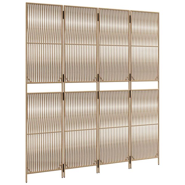 vidaXL Paravent 4-tlg. Beige Poly Rattan