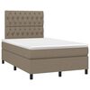 vidaXL Boxspringbett mit Matratze & LED Taupe 120x190 cm Stoff