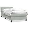 vidaXL Boxspringbett mit Matratze Hellgrau 90x220 cm Samt