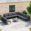 vidaXL Gartensofa-set mit Kissen 10 pcs Schwarz Stahl