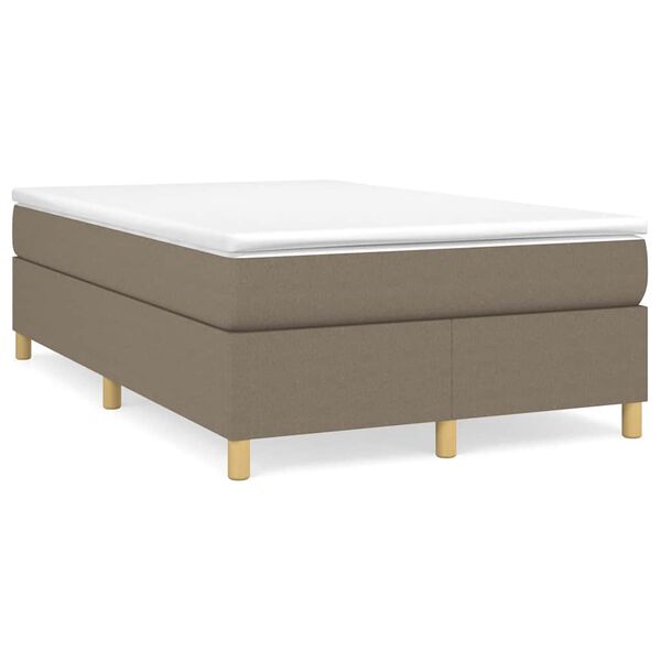 vidaXL Boxspringbett mit Matratze Taupe 120x190 cm Stoff