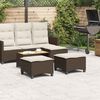 vidaXL Gartenhocker mit Kissen 2 Stk. Braun 55x55x36 cm Poly Rattan