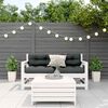 vidaXL 3-tlg. Garten-Lounge-Set mit Kissen Wei&szlig; Massivholz Kiefer