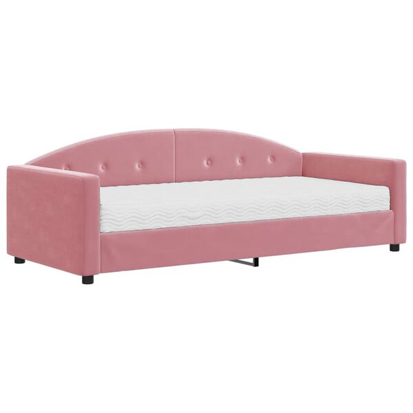 vidaXL Tagesbett mit Matratze Rosa 90x200 cm Samt