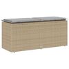 vidaXL Gartenbank mit Kissen Beige 110x40x44 cm Poly Rattan