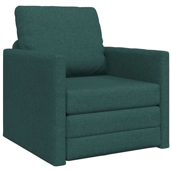 vidaXL Bodensofa mit Schlaffunktion Dunkelgr&uuml;n 112x174x55 cm Stoff