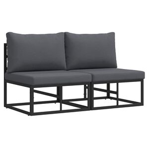 vidaXL 2 stk. Gartenm&ouml;bel Metall Schwarz und Anthrazit