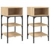 vidaXL Nachttische 2 Stk. Sonoma-Eiche 35x34,5x70 cm Holzwerkstoff