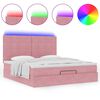 vidaXL Ottoman-Bett mit Matratzen & LEDs Rosa 180x200 cm Samt