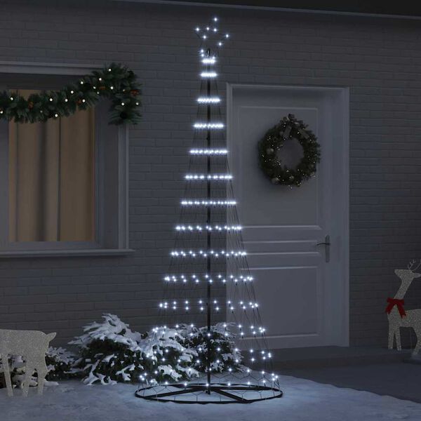 vidaXL LED-Weihnachtsbaum mit 295 LEDs Kaltwei&szlig; 250 cm Metall