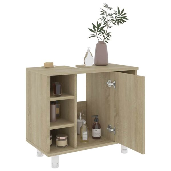 vidaXL Badezimmerschrank Sonoma-Eiche 60x32x53,5 cm Holzwerkstoff