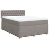 vidaXL Boxspringbett mit Matratze Taupe 140x190 cm Stoff