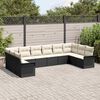 vidaXL Gartensofa-set mit Kissen 10 pcs Schwarz Poly-Rattan