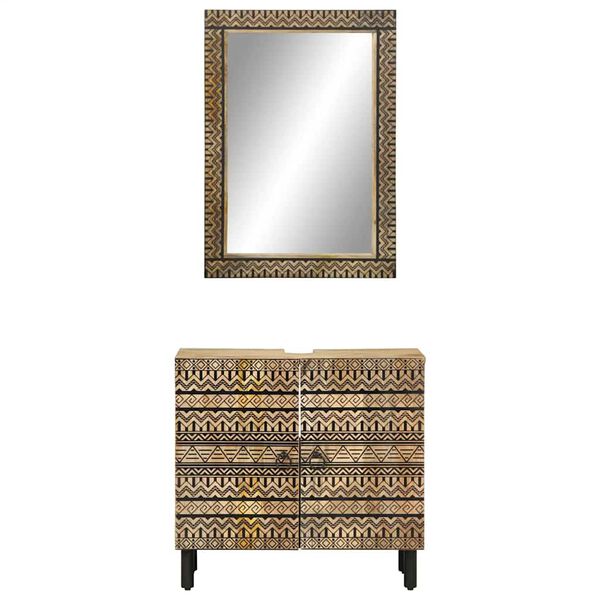 vidaXL 2-tlg. Badmöbel-Set Massivholz Mango