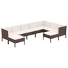 vidaXL 9-tlg. Garten-Lounge-Set mit Auflagen Poly Rattan Braun