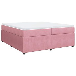 vidaXL Boxspringbett mit Matratze Rosa 200x200 cm Samt