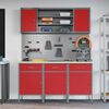 vidaXL Werkbank mit Schubladen 7 pcs Rot Ingenieure Holz und Stahl