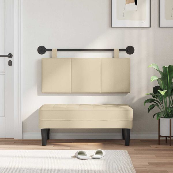 vidaXL H&auml;ngevorderseite Wandmontiert Creme 110 x 55 x 5 cm Stoff