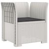 vidaXL 1-Sitzer Sessel mit Kissen Rattan-Look PP Wei&szlig;