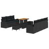 vidaXL Garten-Sofa-Set mit Kissen mit Speicher 10 pcs Schwarz