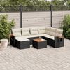vidaXL 8-tlg. Garten-Sofagarnitur mit Kissen Schwarz Poly Rattan