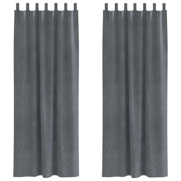 vidaXL Verdunkelungsvorhänge 2 pcs Hellgrau 140 x 245 cm Samt