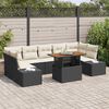vidaXL Garten-Sofa-Set mit Speicher 8 pcs Schwarz Poly Rattan