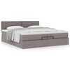 vidaXL Ottoman-Bett mit Matratze Taupe 200x200 cm Stoff