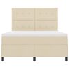 vidaXL Boxspringbett mit Matratze mit LED Creme 140 x 190 cm Stoff