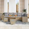 vidaXL Garten-Sofa-Set mit Kissen mit Kissen 9 pcs Beige und Hellgrau