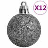 vidaXL 111-tlg. Weihnachtskugel-Set Weiß und Grau Polystyrol