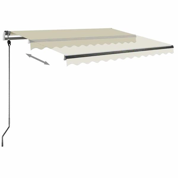 vidaXL Markise Manuell Einziehbar mit LED 350x250 cm Creme