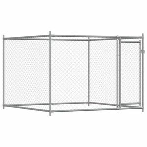 vidaXL Hundezwinger mit T&uuml;r Grau 2x2x1,5 m Verzinkter Stahl