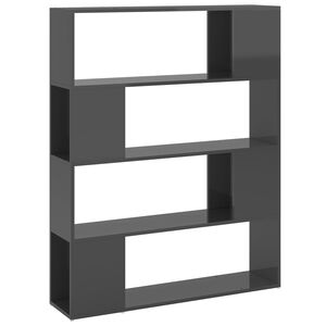 vidaXL B&uuml;cherregal Raumteiler Hochglanz-Grau 100x24x124 cm