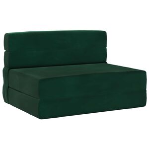 vidaXL Klappsofa Bett Dunkelgr&uuml;n 190 x 100 x 15 cm Samt
