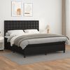 vidaXL Boxspringbett mit Matratze Schwarz 160x200 cm Kunstleder