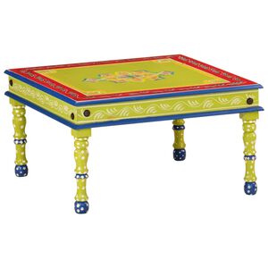 vidaXL Couchtisch Gr&uuml;n Handbemalt Massivholz Mango