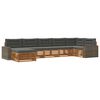 vidaXL Outdoor-Sofagarnitur mit Kissen 7 pcs Natur und Anthrazit