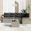 vidaXL Gartensofa-set mit Kissen 6 pcs Grau Poly-Rattan