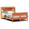 vidaXL Massivholzbett mit Regal ohne Matratze Wachsbraun 120x190 cm