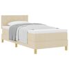 vidaXL Boxspringbett mit Kissen mit Kopfteil Creme 100 x 200 cm Stoff