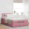 vidaXL Ottomane Bett mit Matratze & LEDs Rosa 120x190 cm Samt