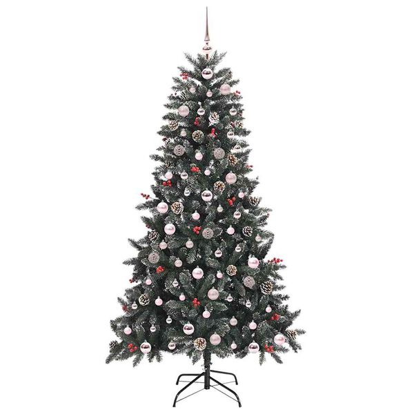 vidaXL K&uuml;nstlicher Weihnachtsbaum Gr&uuml;n 180 cm PVC, Plastik und Stahl