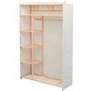 vidaXL Schrank Stoff und Kiefernholz 110 x 40 x 170 cm